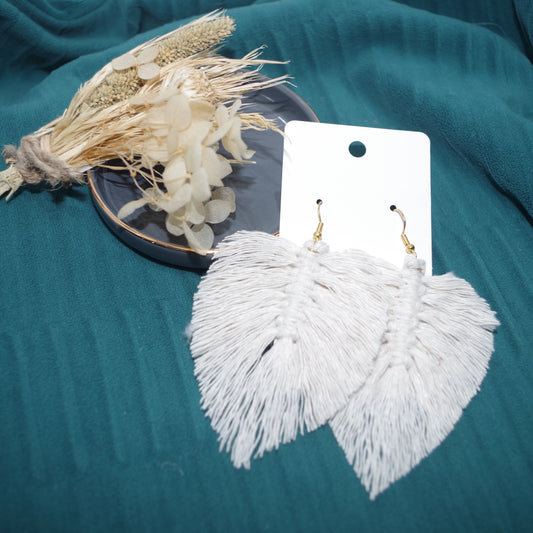 Plume - feuille macramé beige image 3